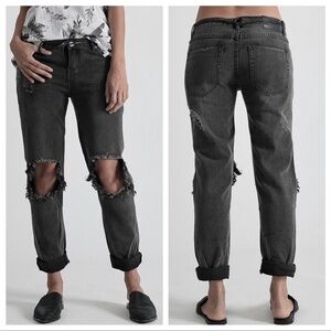 One x One Teaspoon Distressed Awesome Baggies Jeans Size 30 Women’s Black Denim
